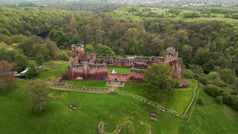las ruinas del castillo naranja de escocia dron 4k
