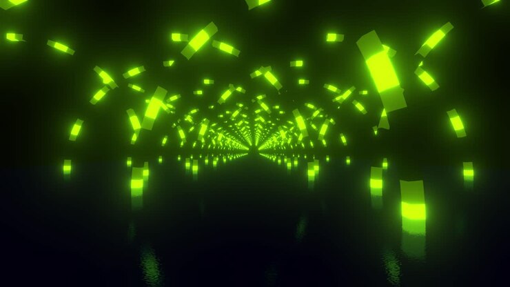 túnel verde de neón