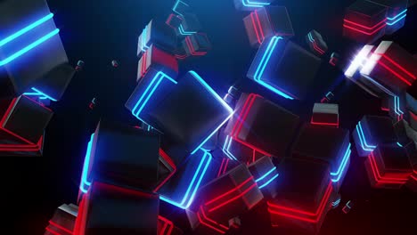 glowing neon cubes