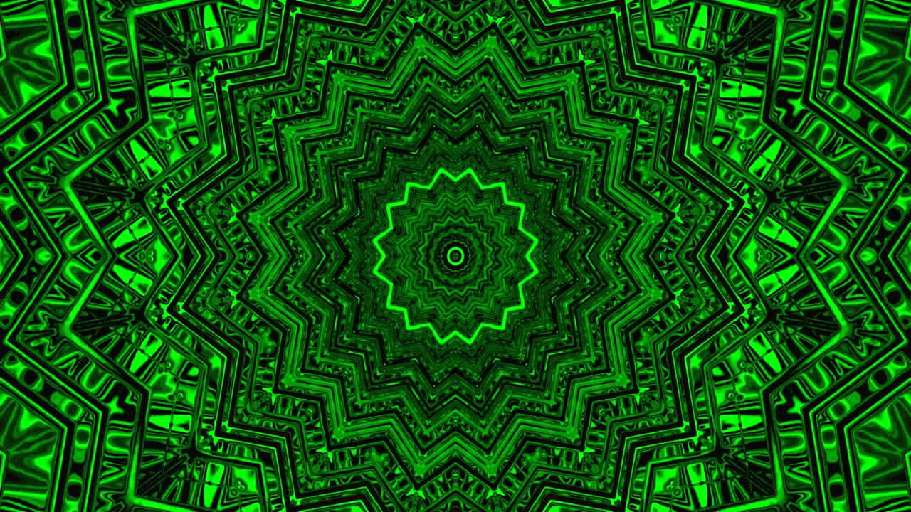 Seamless looping tunnel video showcases dynamic green patterns. Ideal for motion backgrounds, this vibrant visual creates a captivating atmosphere for screensavers or presentations