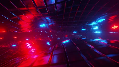 fondo abstracto de luces rojas y azules. animación en bucle infinito