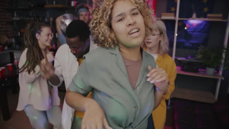 friends dancing and having fun at a party