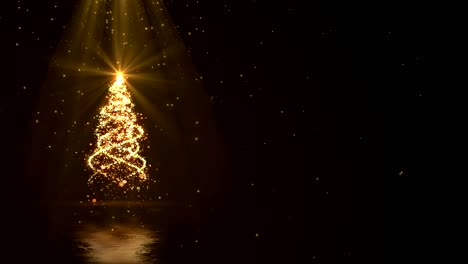 copos de nieve de navidad de oro, estrellas y luces de fondo en bucle