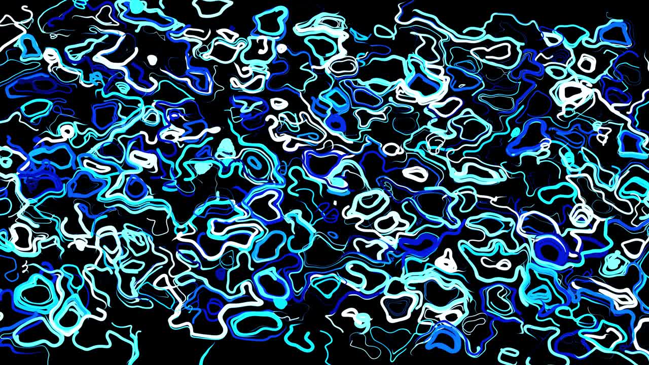 abstract creative looped bg con líneas rizadas como senderos azules en la superficie. las líneas forman un patrón giratorio como ruido de rizado. abstract 3d looping flowing animation as bright creative festive bg