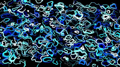 abstract creative looped bg con líneas rizadas como senderos azules en la superficie. las líneas forman un patrón giratorio como ruido de rizado. abstract 3d looping flowing animation as bright creative festive bg