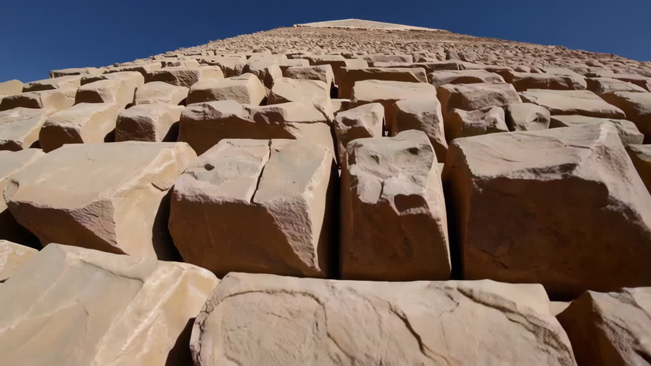 Close-up view of the blocks of the Pyramid of Giza