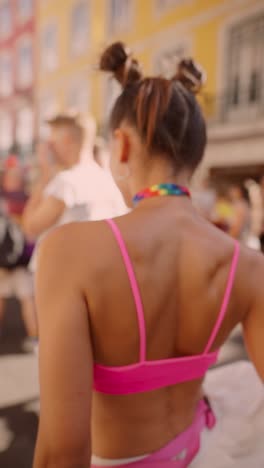 woman at a pride parade
