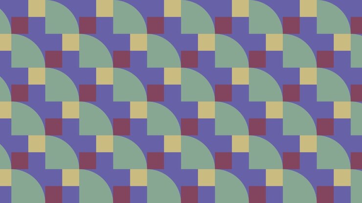 Seamless loop geometric mosaic with very peri violet elements. Geometric tiles in abstract animated pattern. Motion graphic background in a flat design
