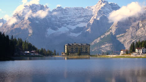 lake misurina with dolomites mountain in italy