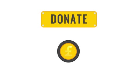 Donation button animation with pound symbol