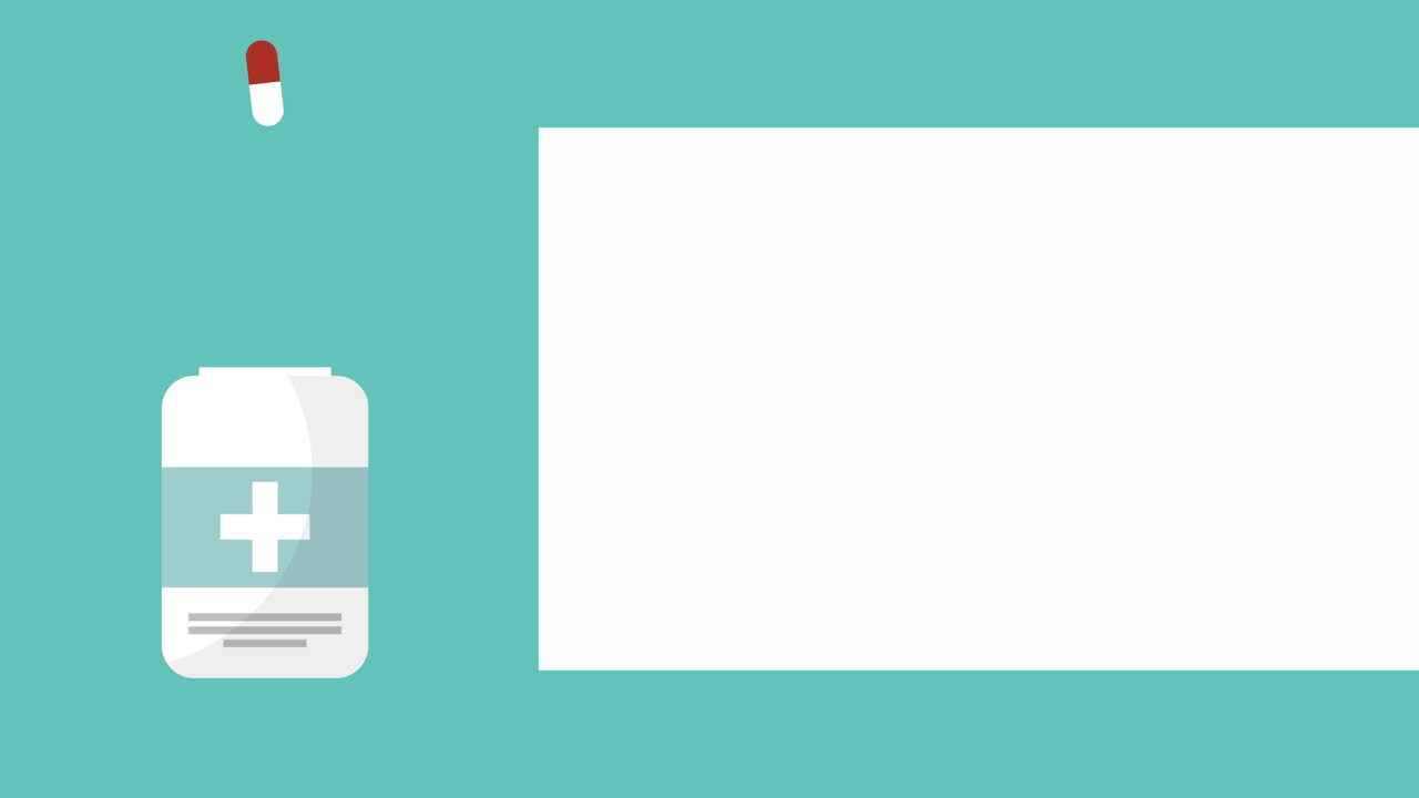 drogas botella de medicina animación médica