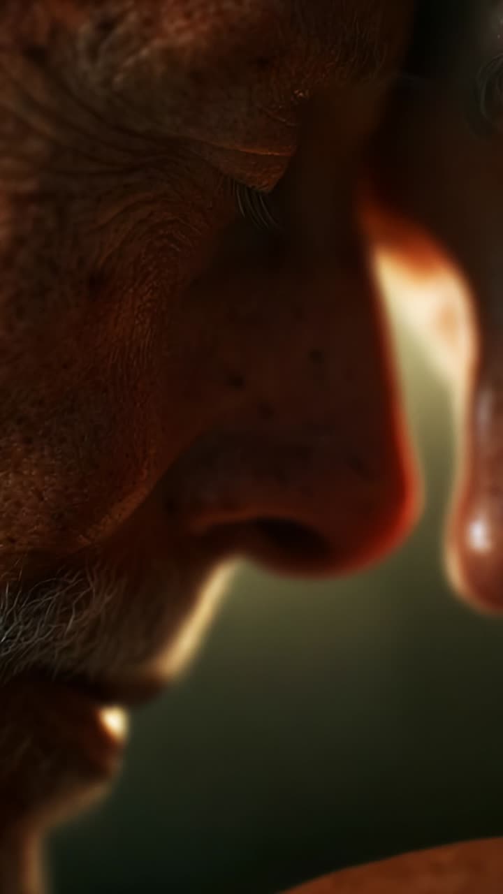 An Intimate Moment of Connection: Two Faces Coming Together in a Tender Embrace, Capturing Raw Emotion and Shared Humanity