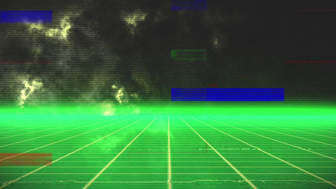 검은 바탕의 네온 라인에 대한 간섭의 애니메이션