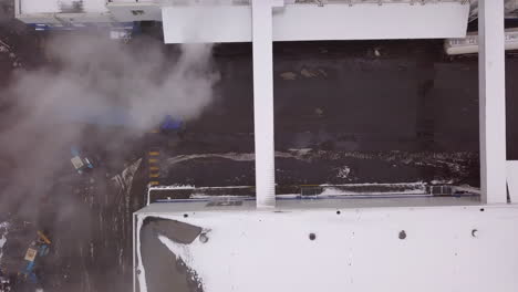aerial view of industrial facility in winter