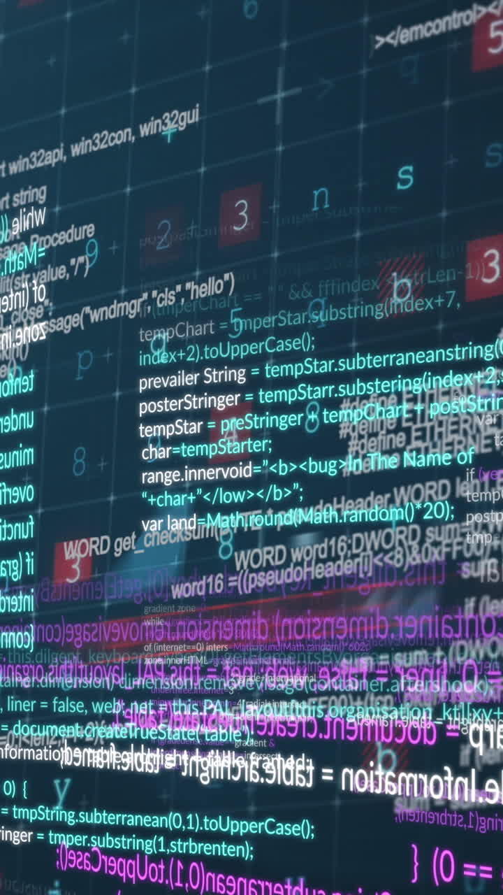 animación del procesamiento de datos sobre un fondo negro