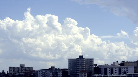 time lapse: white clouds moving across the sky over bondi, australia