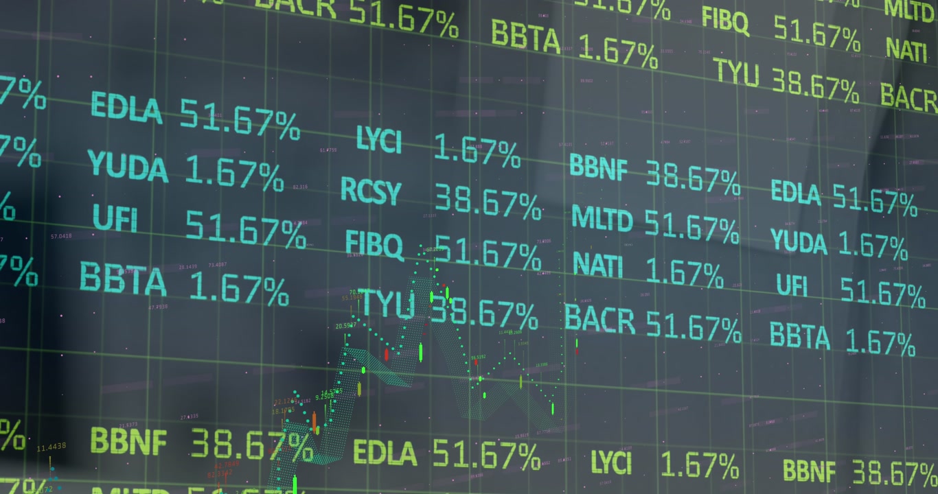 Animazione dell'elaborazione di dati finanziari su griglia