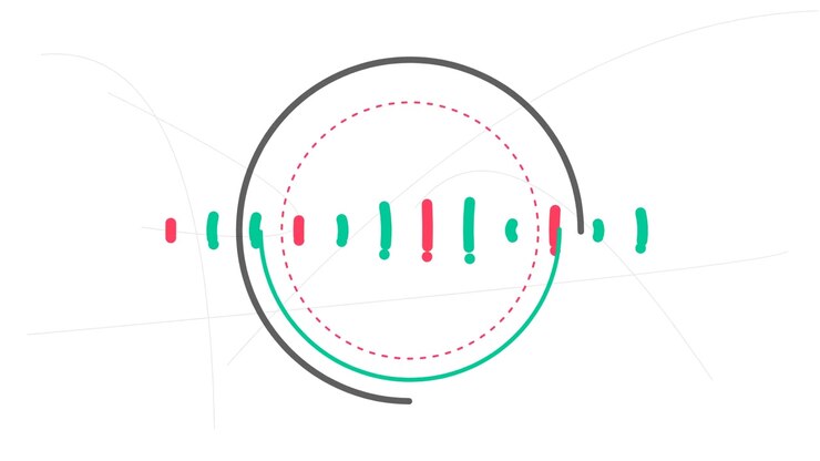 Animated Abstract Sound Wave Visualization with Circular Motion