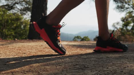 hiking boots on a mountain path