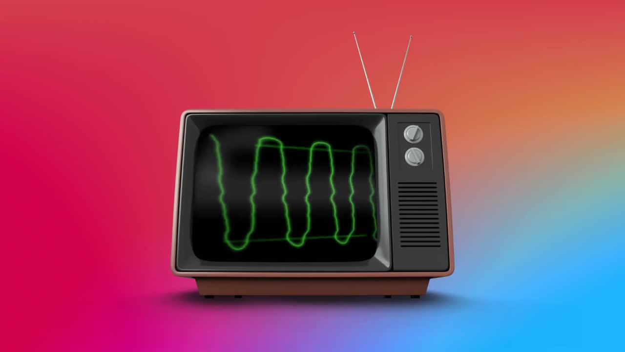 Televisore con elettricità verde sullo schermo