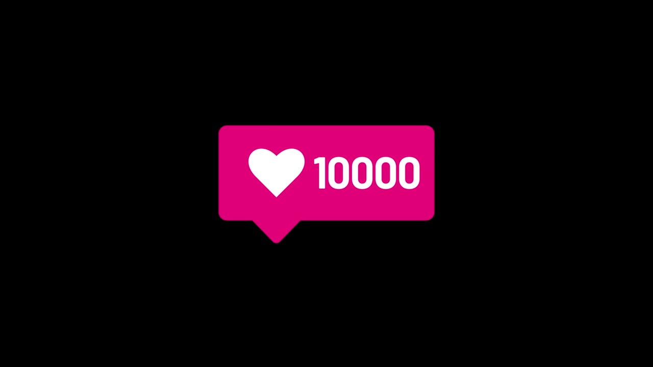 Social media till 10000 likes video isolated alpha channel and green background