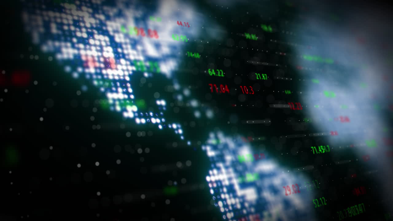 mercado de valores, global y digital con números