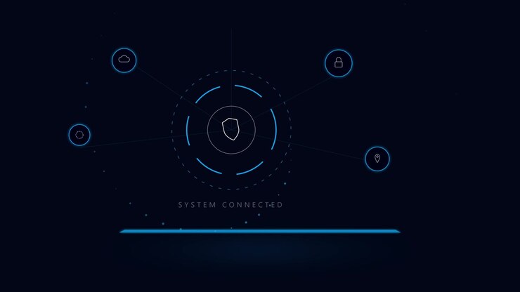 Digital Security Interface Showing System Connected Status