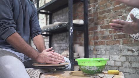 pottery class in progress