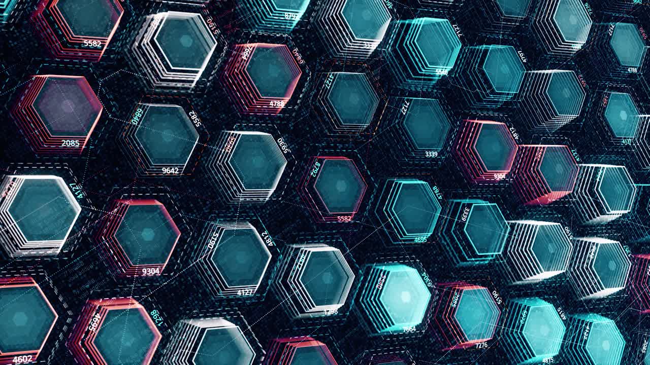 visualización de datos hexagonales abstractos