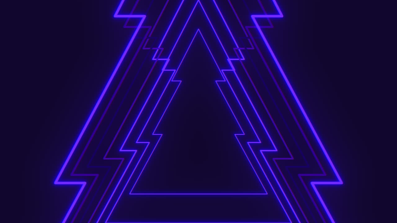 Futuristic neon triangle with intersecting lines