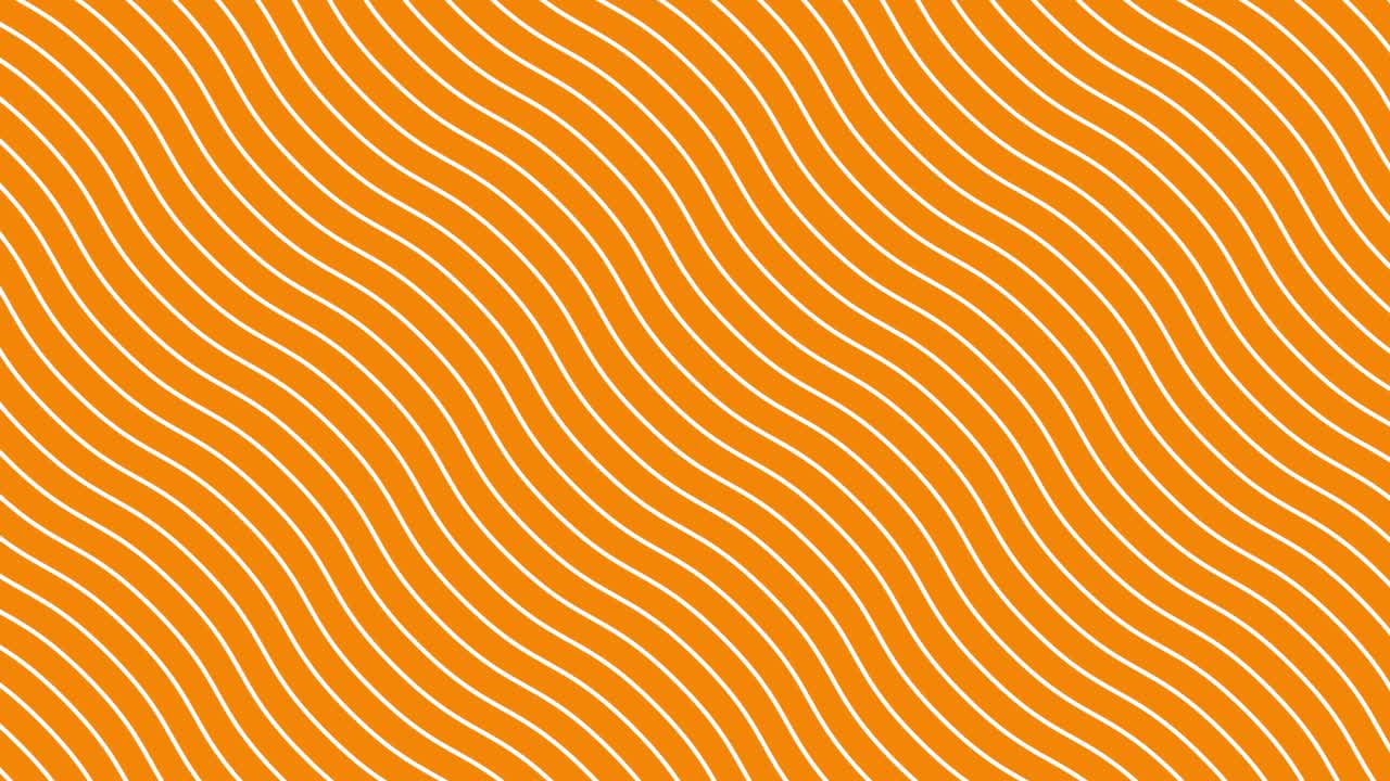 동적 파동 운동에서 색 곡선, 오렌지색 배경, 미래 기하학적 대각선 패턴, 운동 배경.