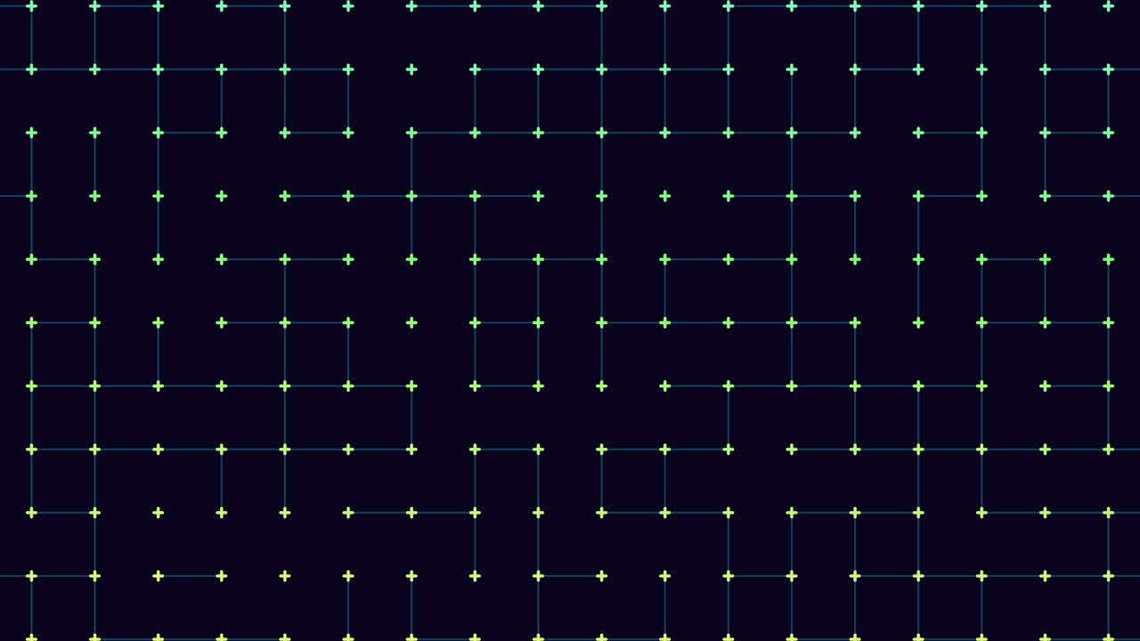 연결된 검은색과 보라색 그리드 패턴은 복잡한 디자인을 만니다.