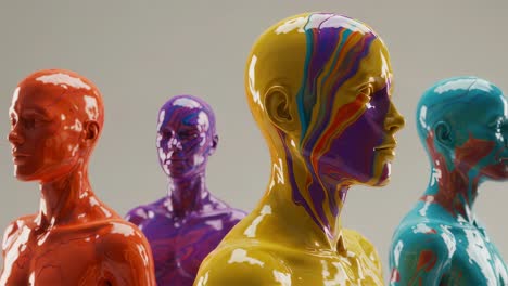vibrant and colorful abstract figures highlight the beauty of creative artistry set against an energetic and lively backdrop