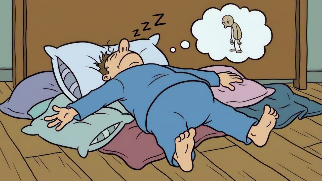 Obrázky komiksů zobrazující spánek, sny a duševní zdraví