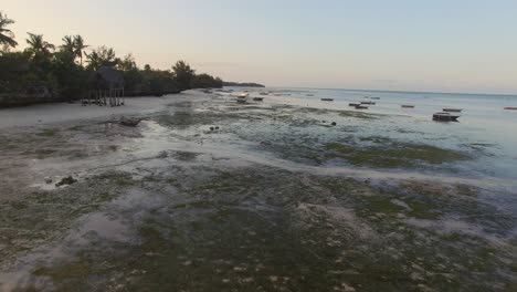 Aerial:-The-eastern-part-of-Zanzibar-during-low-tide-and-sunset