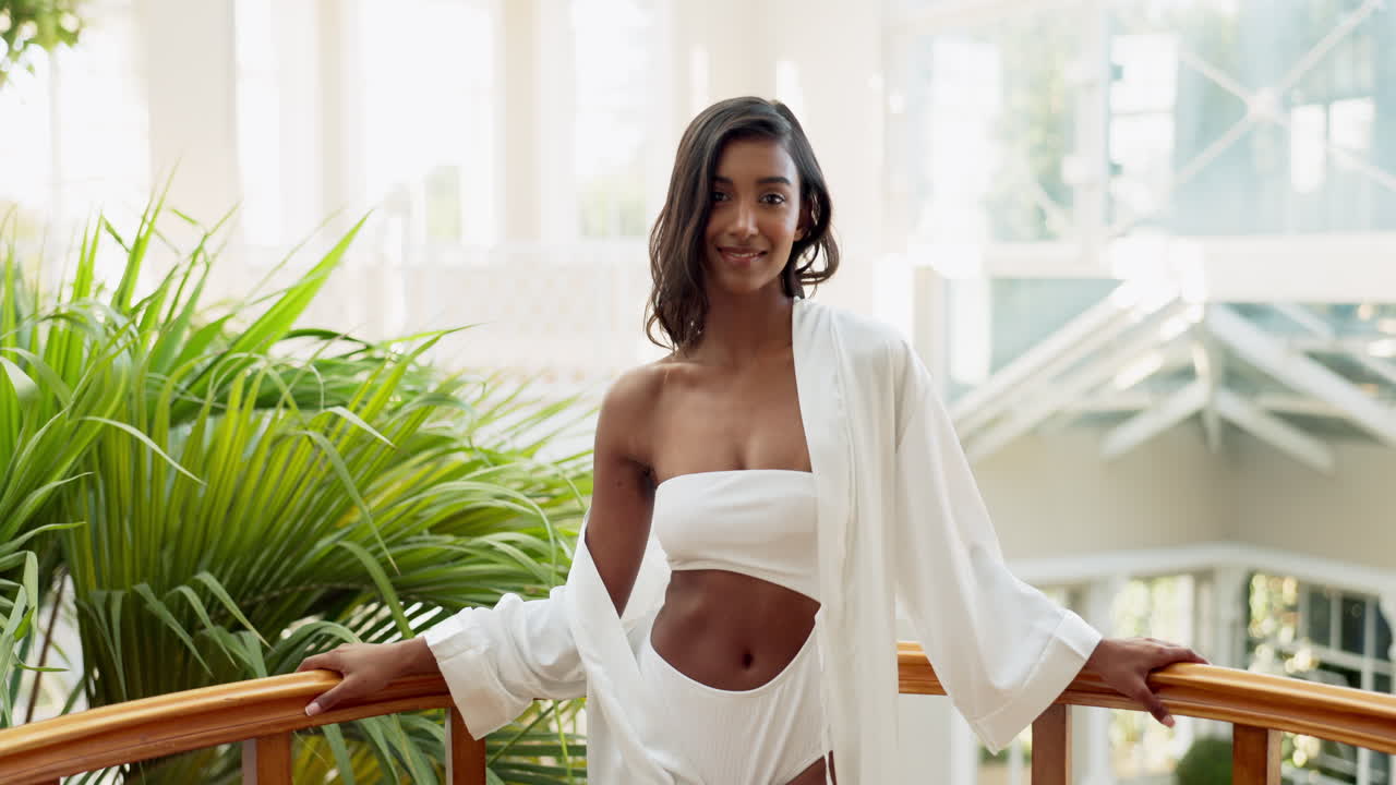 Woman in Lingerie and Robe