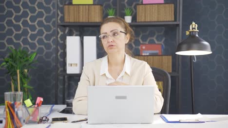 bored unhappy business woman.