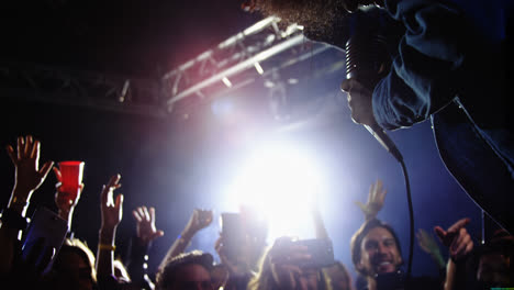 group of people dancing while singer performing at a concert 4k