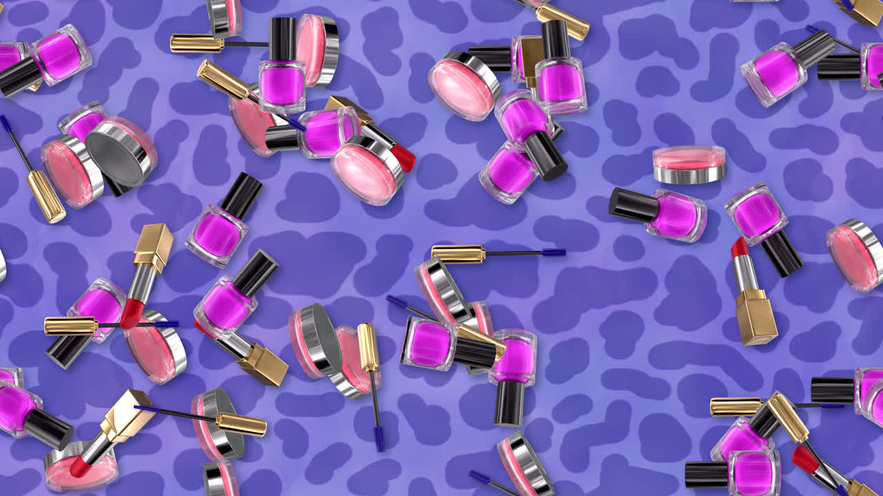 Makeup Cosmetics loop tile swirling background Fresh
