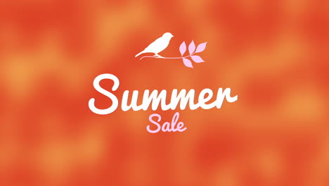 venta de verano con pájaro blanco y flores retro