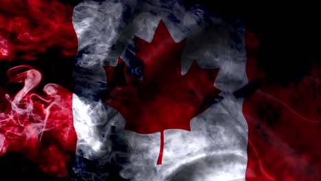 ondeando la bandera canadiense