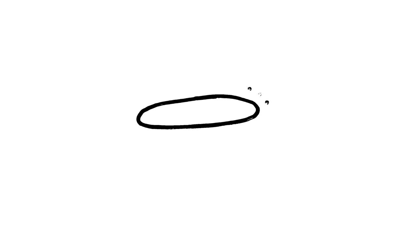 Animazione ovale a ping disegnata a mano su sfondo bianco