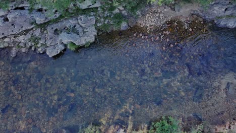 drone view of the são francisco river near its source in the serra da canastra national park