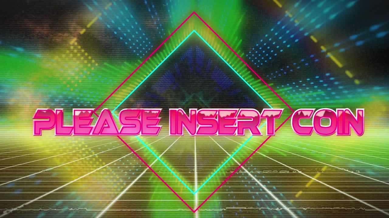 디지털 추상 공간에 동전을  ⁇ 입하십시오의 애니메이션