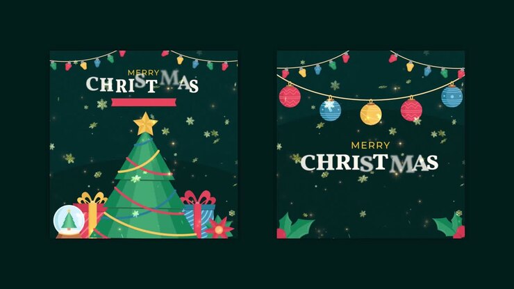 Joyful Merry Christmas Instagram Post | After Effects Template