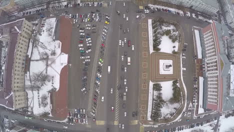 plaza roja en kursk, rusia, vista desde el aire