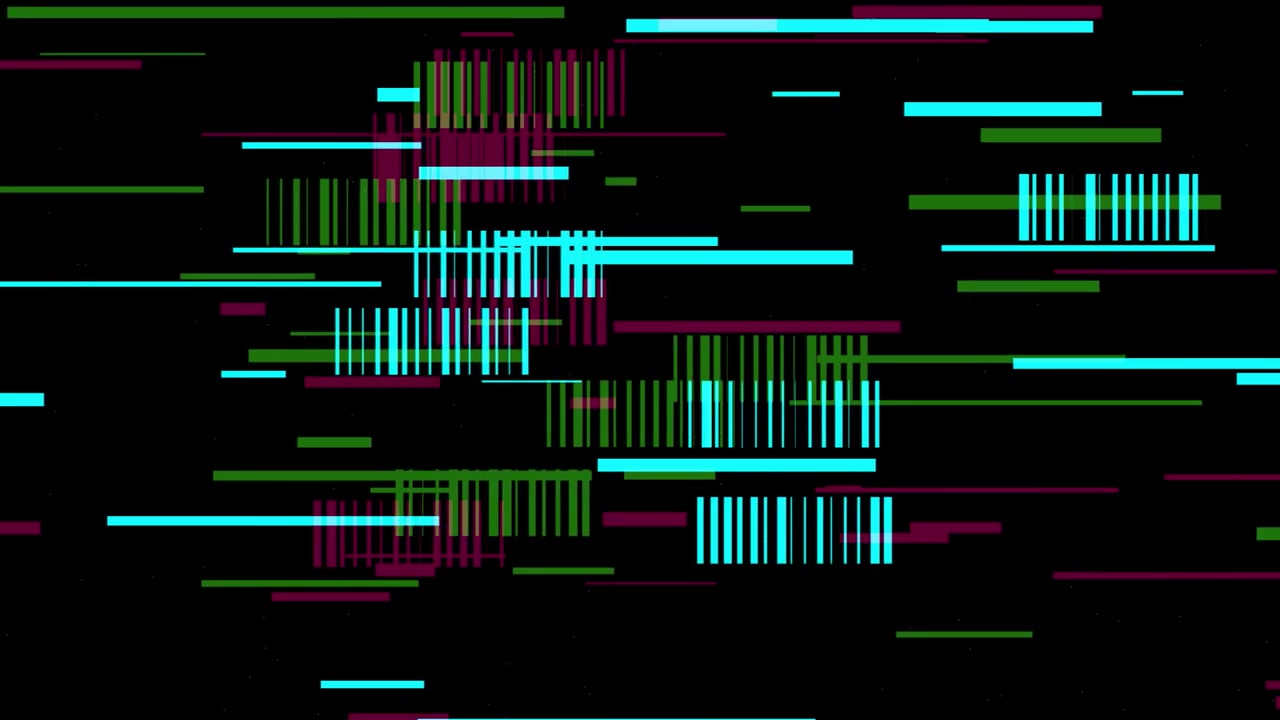 Abstract Digital Glitch Background with Moving Colorful Lines