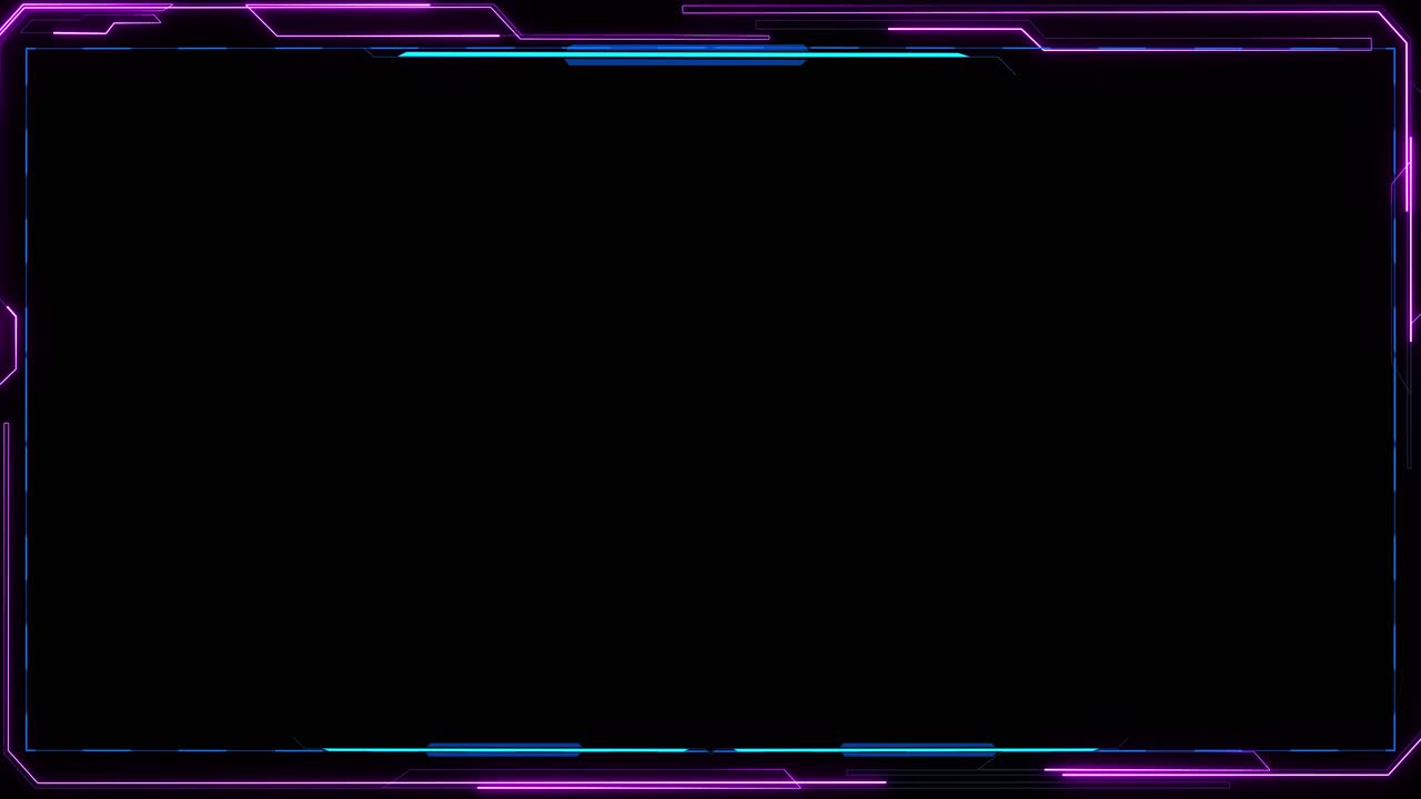 Futuristisk neon cyberpunk tech-ramme, digital skjermramme design, levende høyteknologi