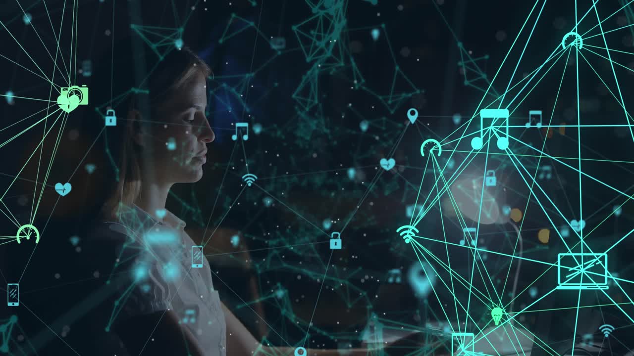 animación de la red de conexiones sobre mujeres empresarias que trabajan