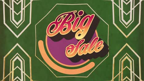 Animation-of-big-sale-text-over-colourful-shapes-changing-and-waving